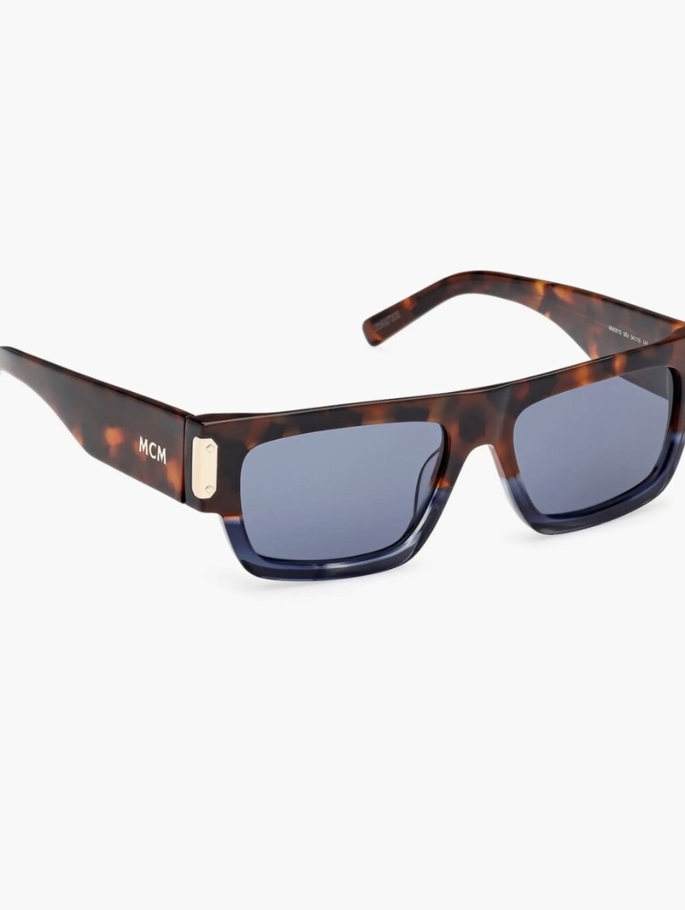 the MCM Worldwide MW0015 Unisex Rectangular Sunglasses in the Blue/Havana color - Picture 4 of 7